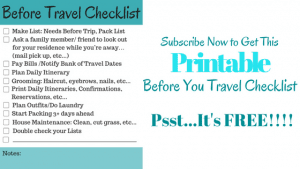 Before You Travel Checklist